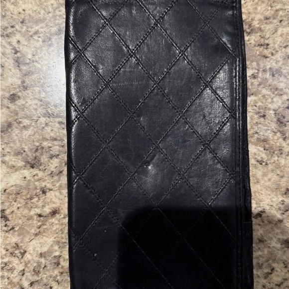 Chanel Black Leather Diamond Stitch Long Bifold Wallet - Authentic - Picture 2 of 11